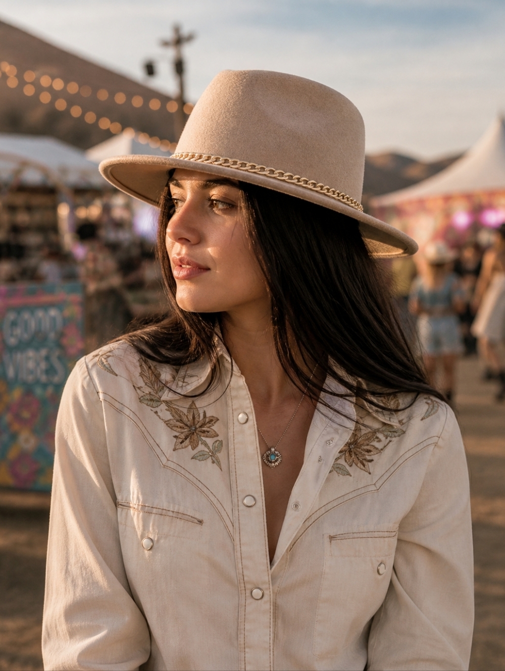 Altar'd State Women's Boho Festival Hat Wool Cowgirl